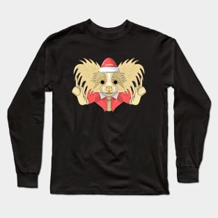 santa papillon dog Long Sleeve T-Shirt